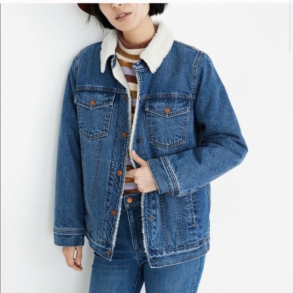 oversized denim sherpa jacket